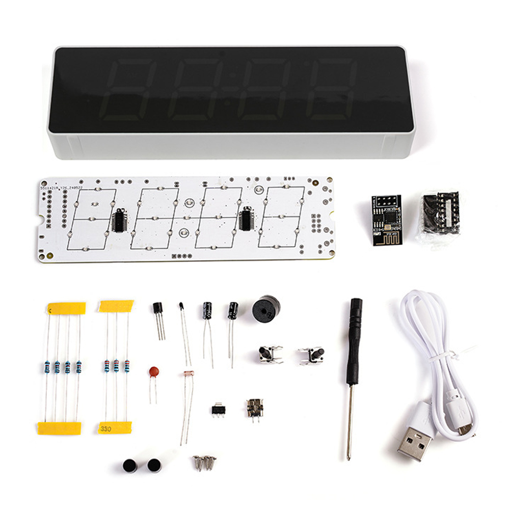 Diy Electronics Gadget - Kit d'horloge WiFi coloré, horloge électronique