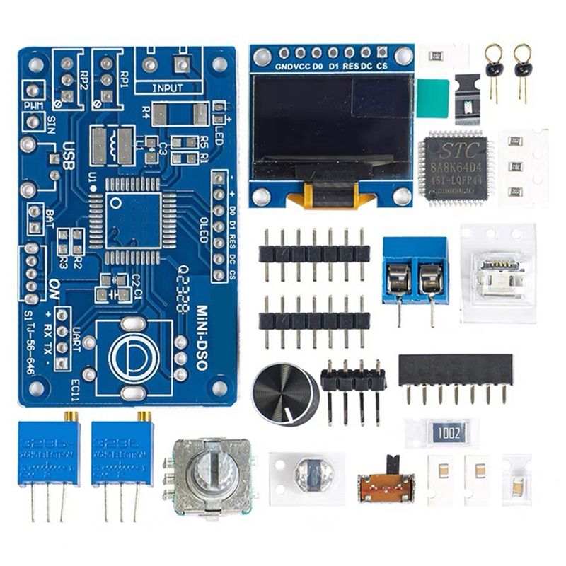 Diy Electronic Components - Kit d'oscilloscope numérique DIY AT14, composants