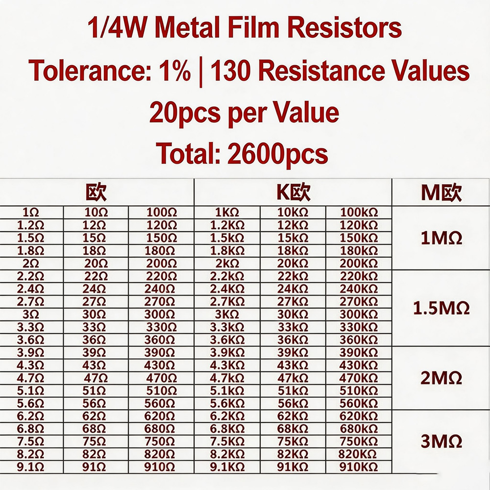 Lot de 2600 résistances à film - Diy Electronics Gadget avis et prix