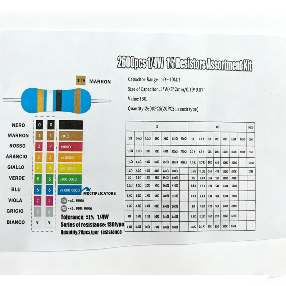 Lot de 2600 résistances à film - Diy Electronics Gadget avis et prix